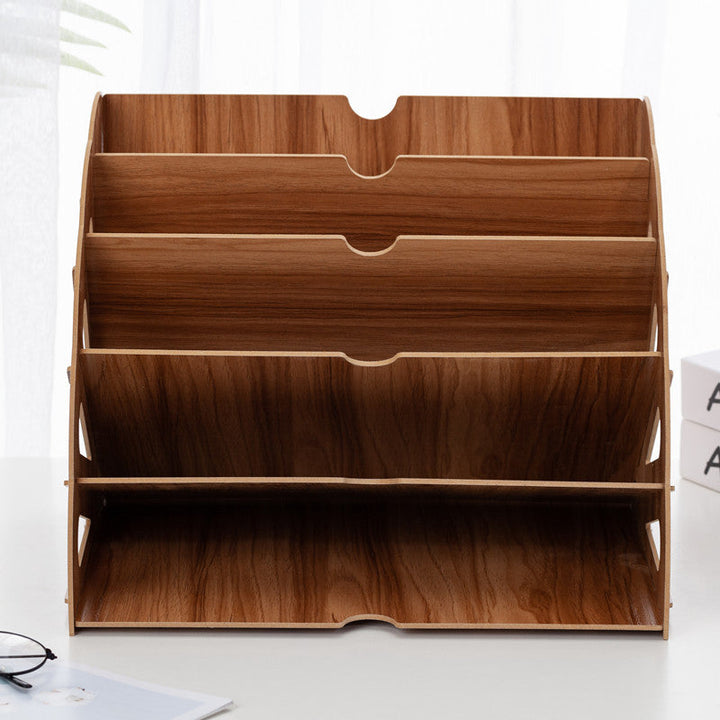 Norvo | Treskrivebord Organizer med 5 Lag – Vifte Design MDF