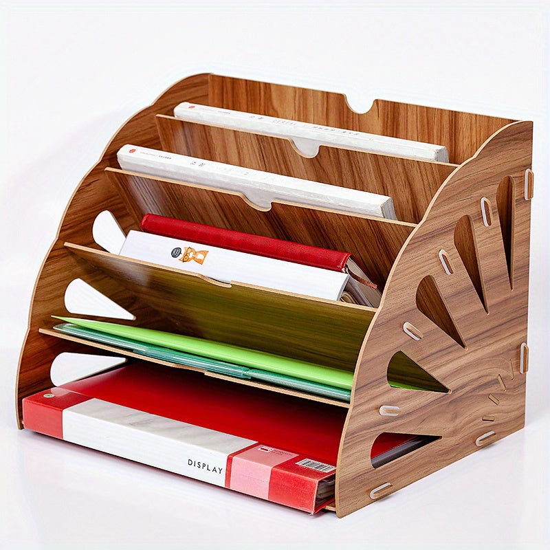 Norvo | Treskrivebord Organizer med 5 Lag – Vifte Design MDF