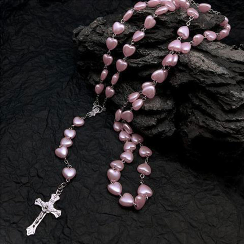 Norvo | Hjerteformet Kattøye Stein Rosary Smykke - Elara