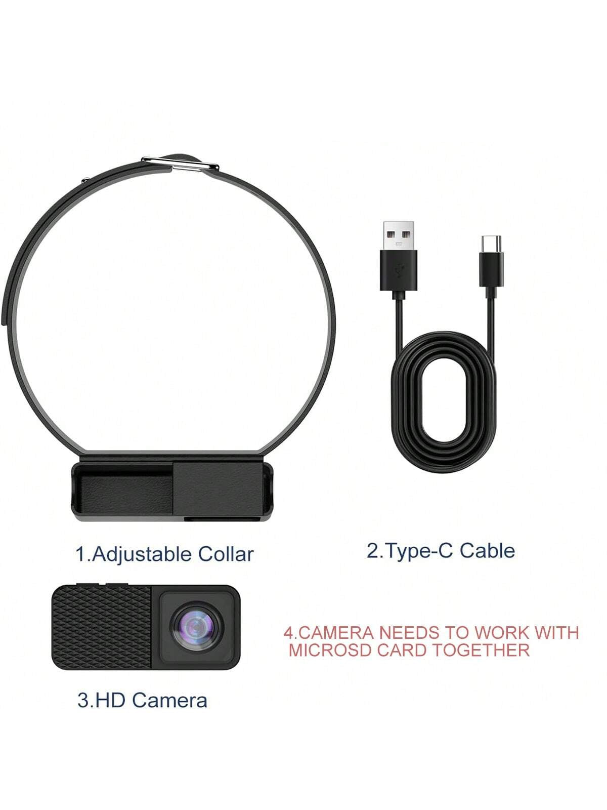 Norvo | Bærbar 160° Kjæledyrkamera for Katter & Hunder med 1080P HD Video – 32GB