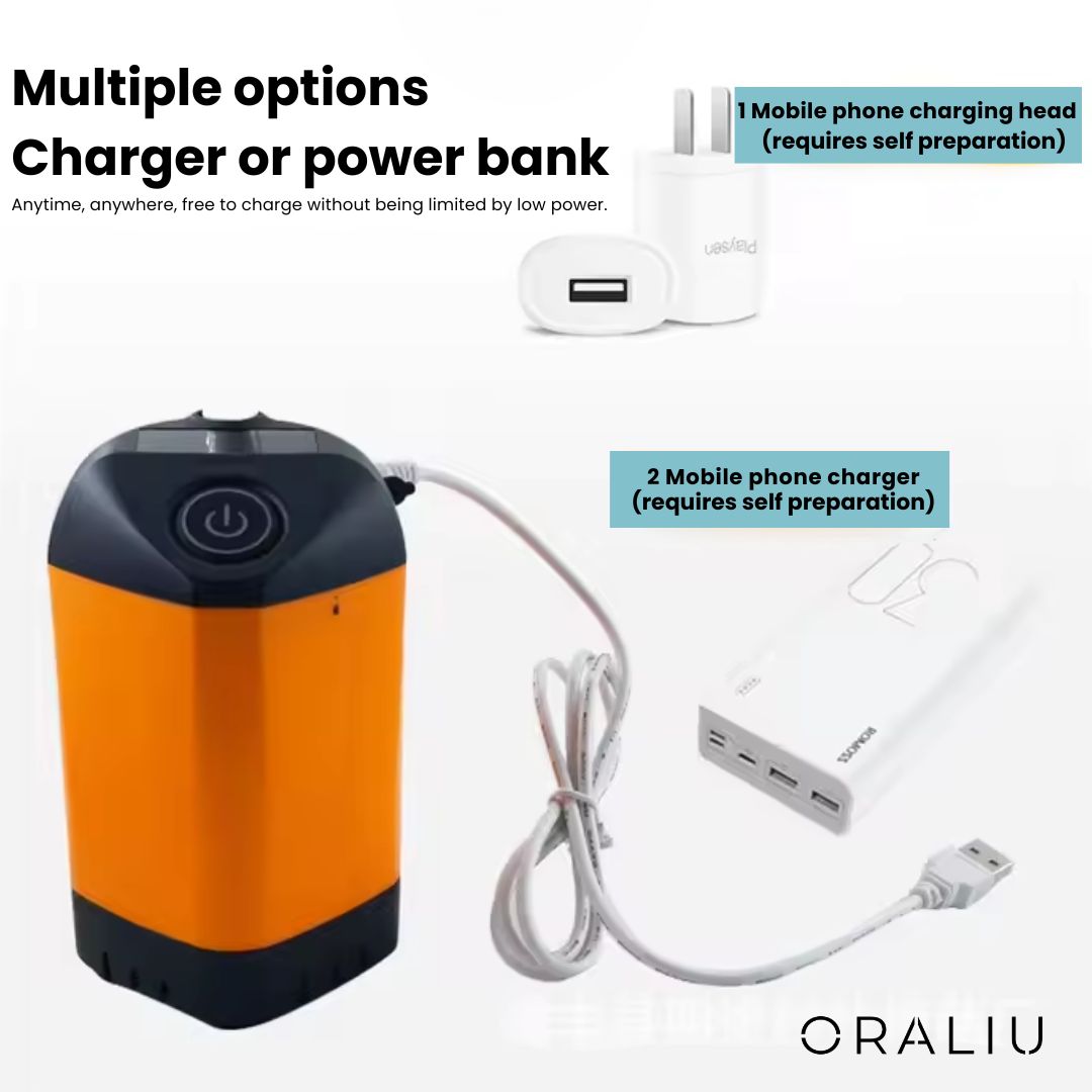 Norvo | Bærbar Campingdusj med Pumpe – USB-oppladbar, 4400mAh Batteri, Kompakt & Enkel Oppsett