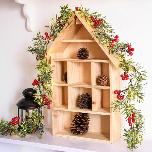 Norvo | Jule Rød Frukt Furu Nål LED Kobbertråd Dekorative Batteri Lys Sørger