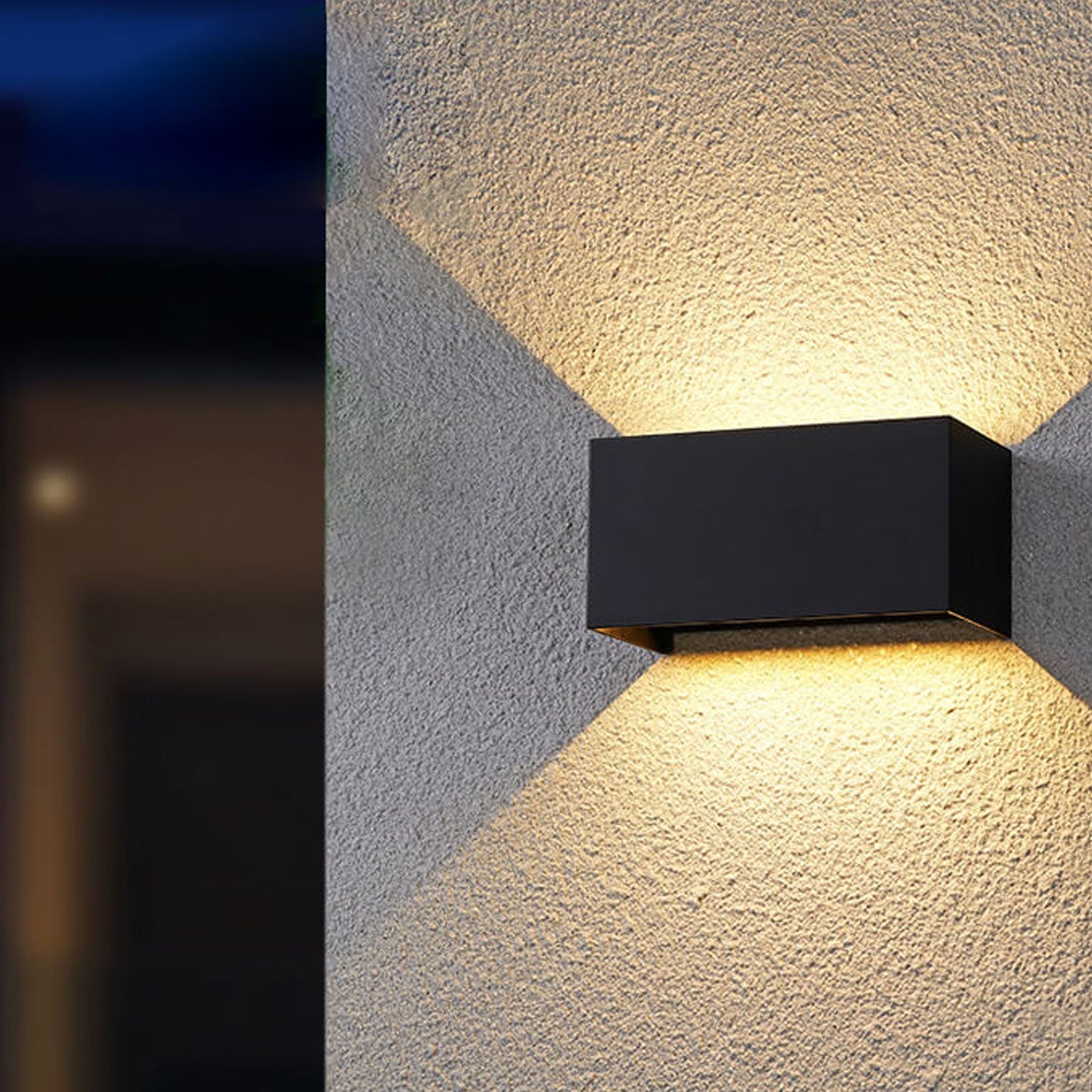 Norvo | Moderne vanntett rektangulær LED-vegglampe for utendørs bruk med opp- og nedlys