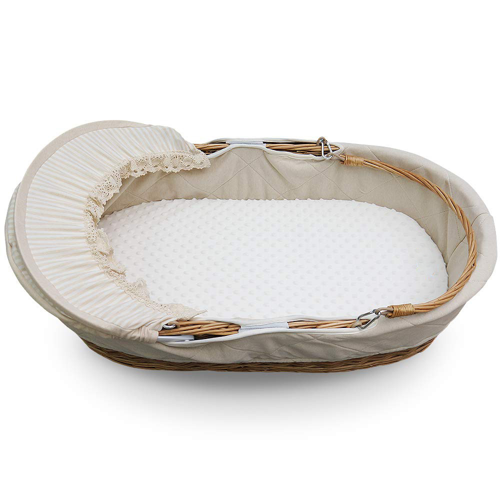 Norvo | Moses kurv madrassdeksel – Myk & Antiskli deksel for babykurv madrass