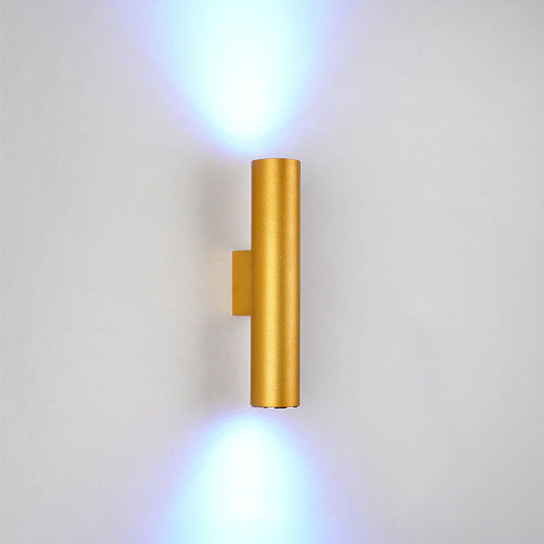 Garduru sylinderformet vegglampe i aluminium | 2 pærer | Moderne design | Innendørs og utendørs