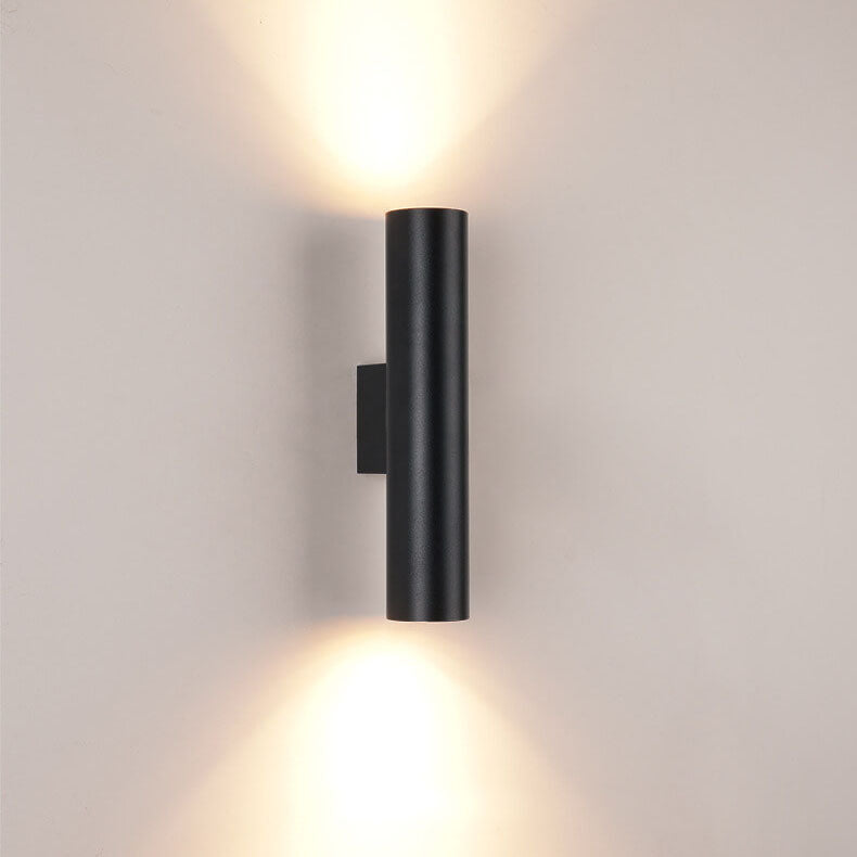 Garduru sylinderformet vegglampe i aluminium | 2 pærer | Moderne design | Innendørs og utendørs