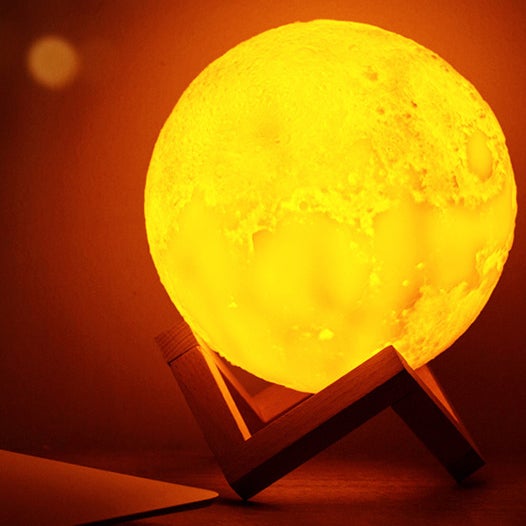 Norvo | Kreativ Mini Oppladbar 3D Utskrevet Måne 1-Lys LED Bordlampe