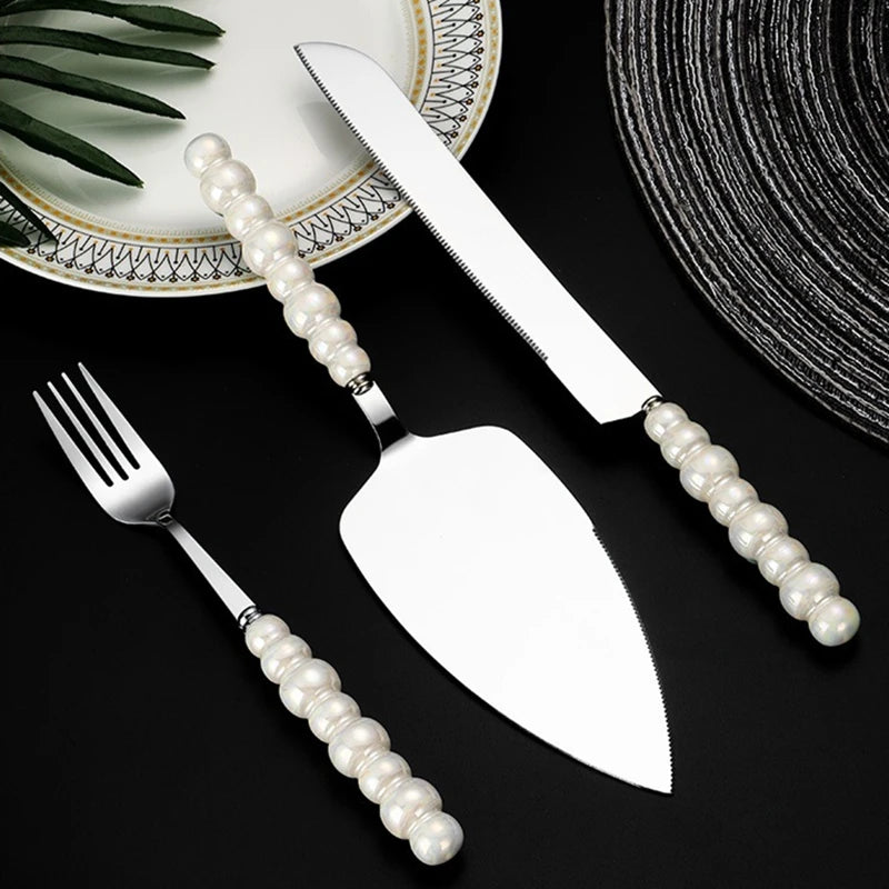 Norvo | Creative Pearl Keramisk Håndtak Kakekniv og Spatelsett Rustfritt Stål