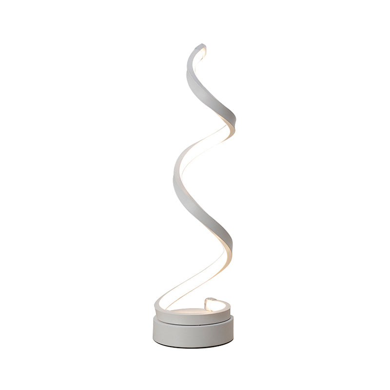 Norvo | Spiral Bånd Metall Bordlampe Enkelhet Svart/Hvit/Gull LED Arbeidsbelysning med Rund Bunn i Varm/Hvit Lys