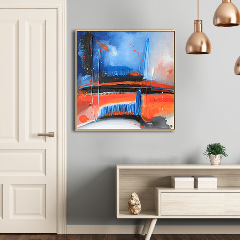 Norvo | Mørk Natt Sjø Scene Maleri Abstrakt Tradisjonell Teksturert Lerret Kunst for Hjemmet