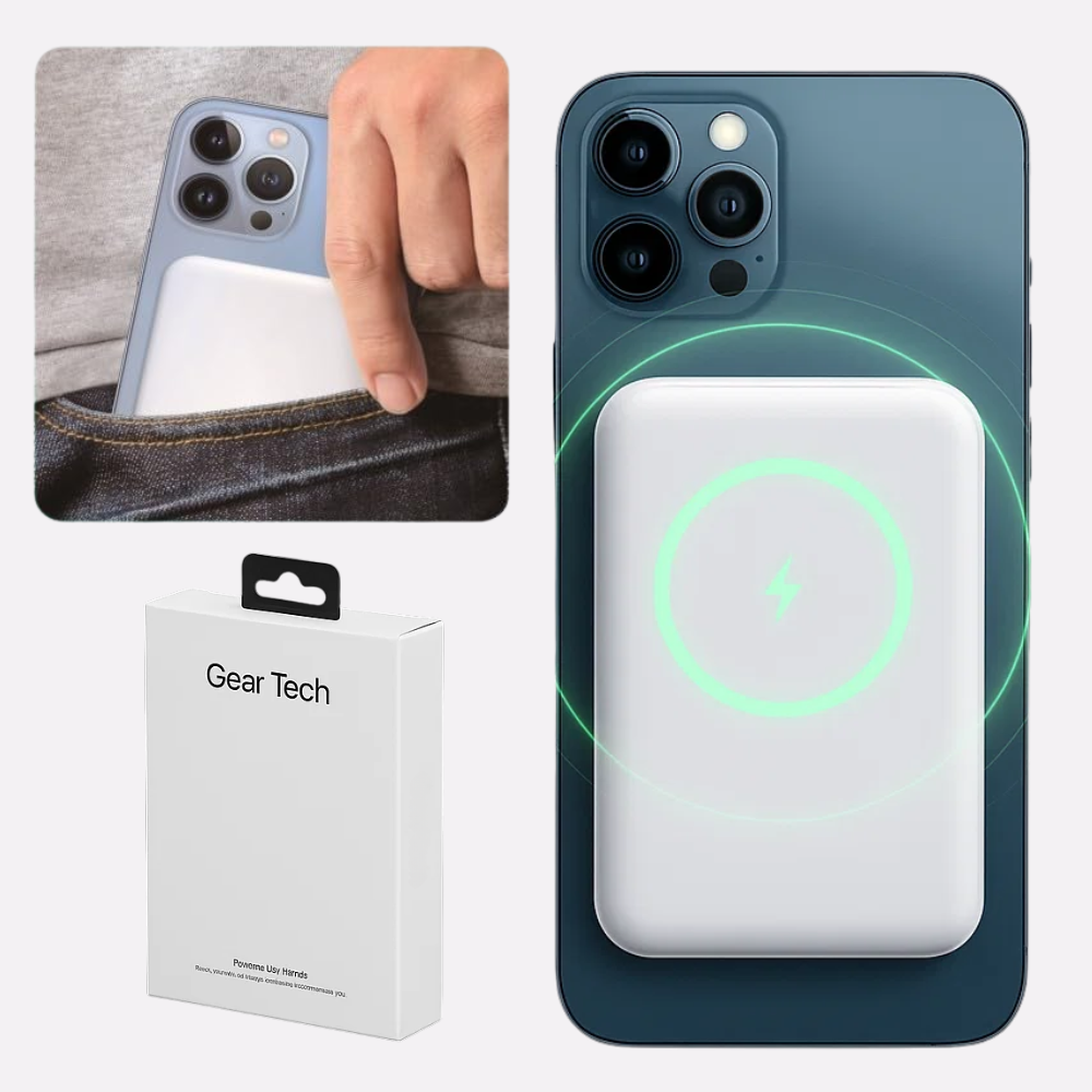 Norvo | Reiselader UK – Magnetisk trådløs bærbar lader med MagSafe | Slim ekstern batteripakke for reise, ferie og forretning