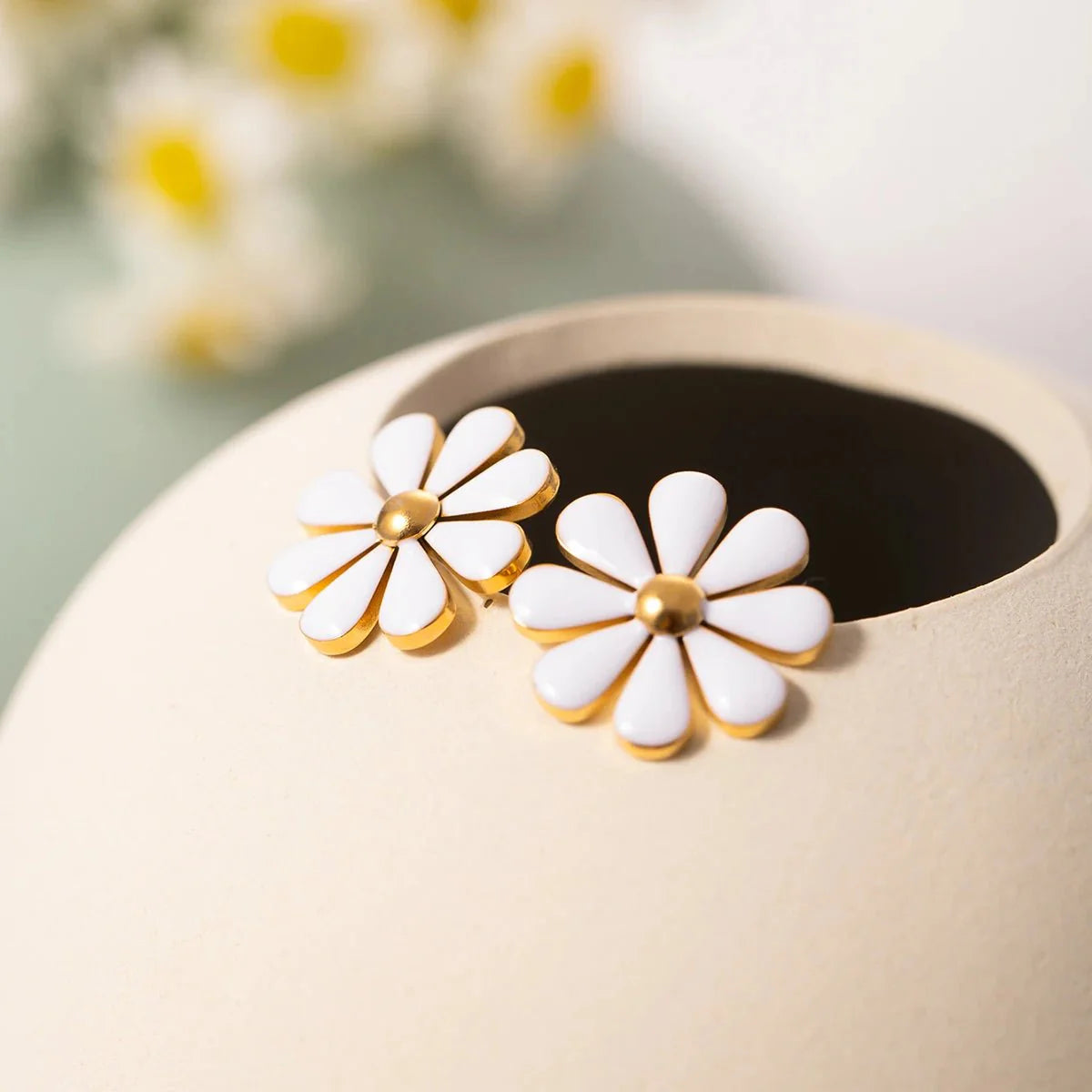 Norvo | 18k Dainty Daisy Blomster Øredobber