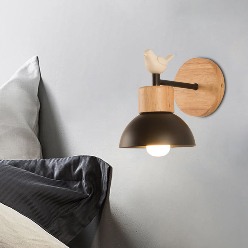 Norvo | NordicDome - Metall og Tre Vegglampe med Fugl til Barnerommet