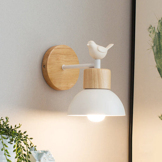 Norvo | NordicDome - Metall og Tre Vegglampe med Fugl til Barnerommet