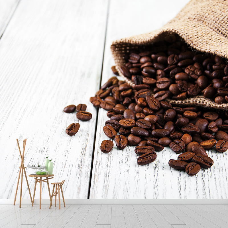 Norvo | Full-size fotografering moderne tapet med kaffebønner-grafikk i milde farger