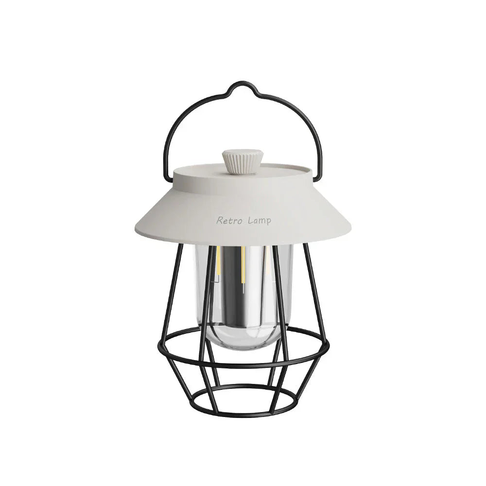 Norvo | LED Camping Lantern i Retro Design – Bærbar Lampe for Innendørs og Utendørs