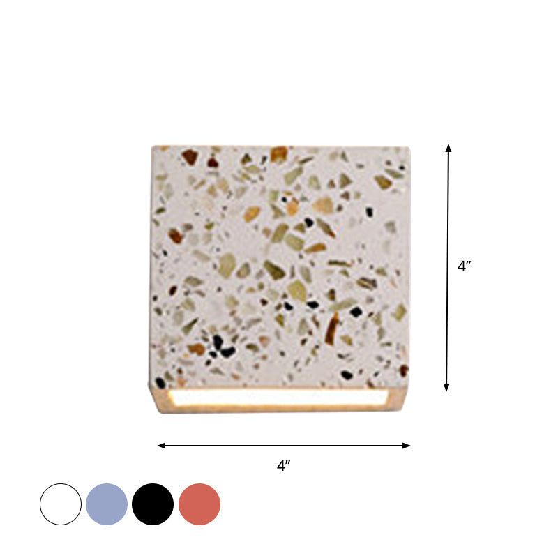 Norvo | Nordic Style Kubisk Opp Ned Vegglampe Terrazzo 1 Lampe Hotell Veggmontert Lys i Rød/Hvit/Blå