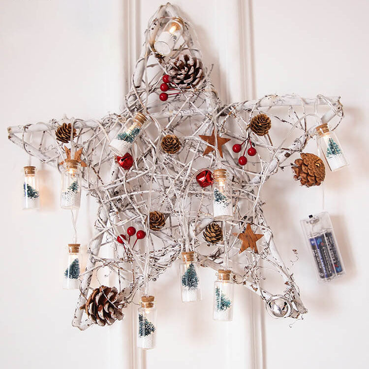 Norvo | Jule LED Ønske Flaske Tre Snø Batteri Boks Dekorativ Lyskæde