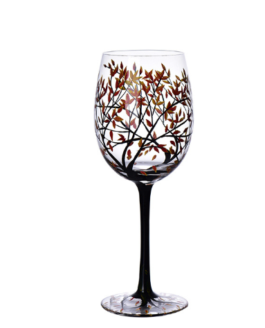 Norvo | Four Seasons Tree Wine Glasses – Håndmalt Kunst