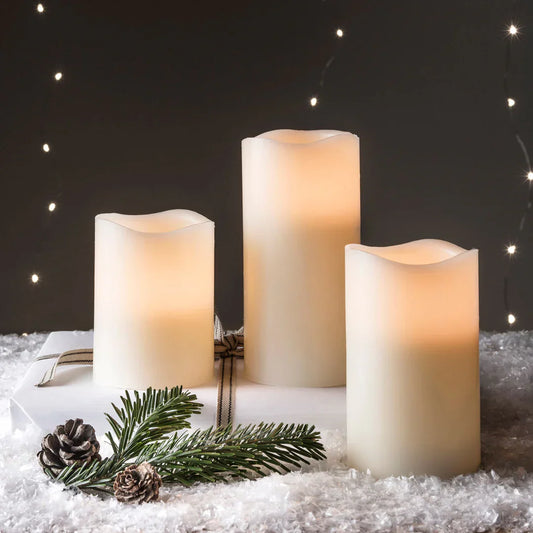 Norvo | Sett med 3 høye flameless voks LED lys