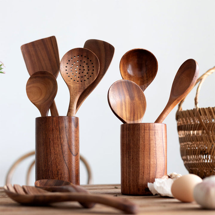 Teak Wood Bestikksett | Norvo