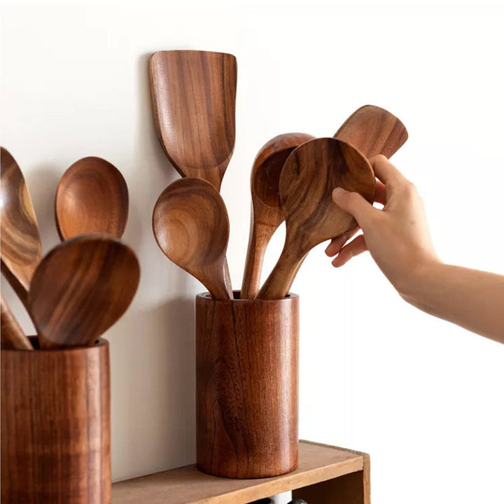 Teak Wood Bestikksett | Norvo