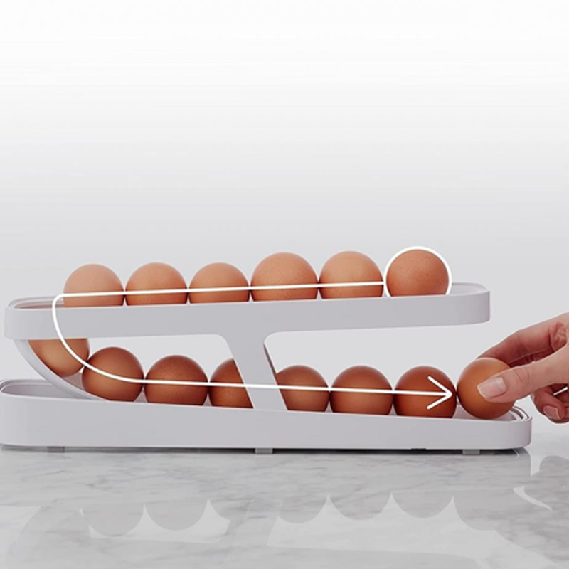 Norvo | Automatisk Rullende Egg Holder Oppbevaringsboks