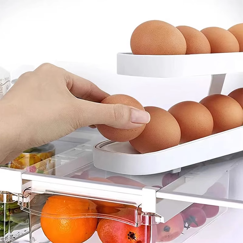 Norvo | Automatisk Rullende Egg Rack Holder Oppbevaringsboks