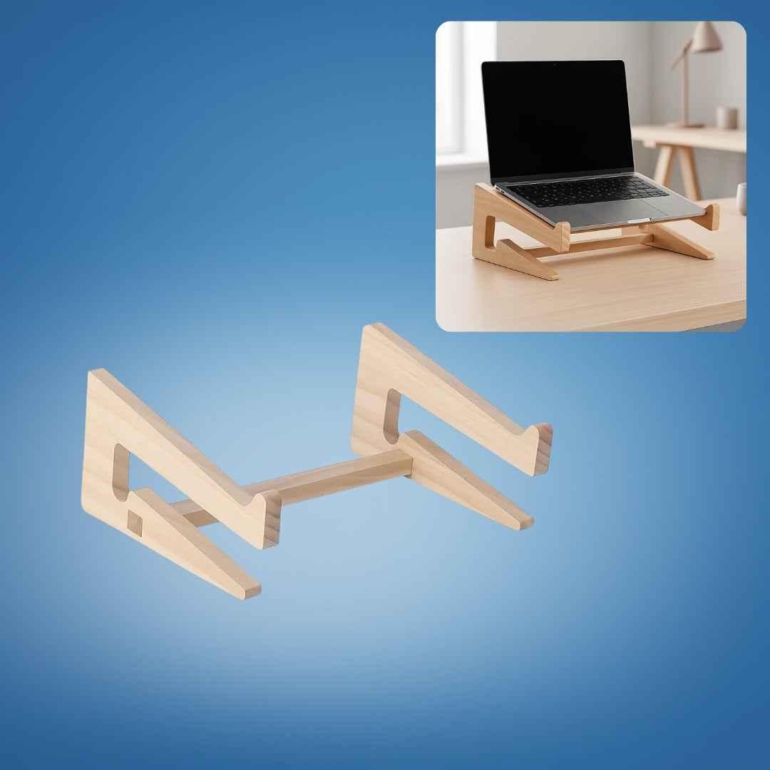 Ergonomisk Nakkestøtte – Ventilert Naturlig Tre – Forhindrer Overoppheting – Ideell for Hjem- og Kontorbruk Norvo