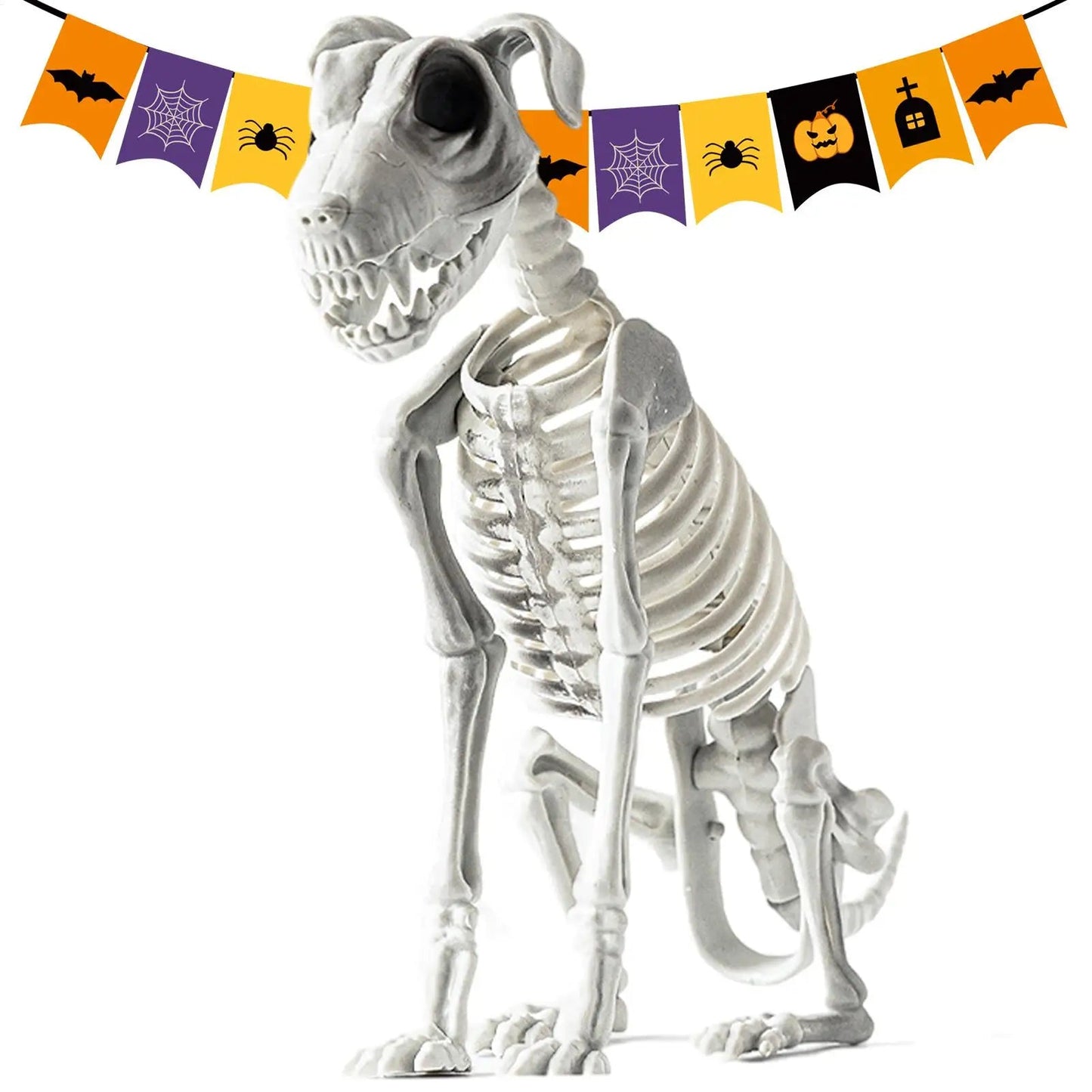 Norvo | Spooky Skeleton Dog Halloween Dekor Statuer
