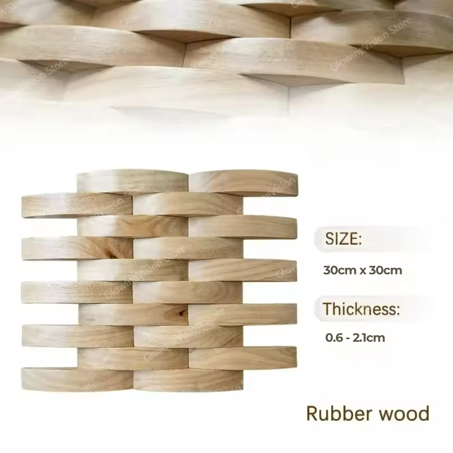 Norvo | 3D Mosaikk Veggpanel Massivt Tre Akustisk Dekor