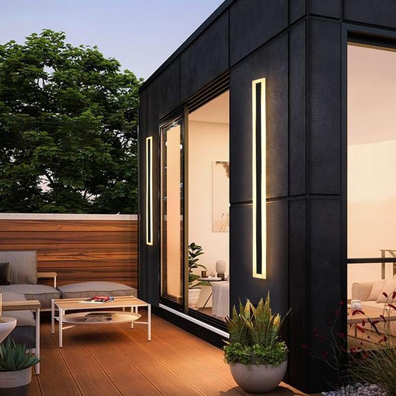 Norvo | Minimalistisk Utvidet Stangformet 1-Lys LED Akryll Utendørs Vanntett Vegglampe