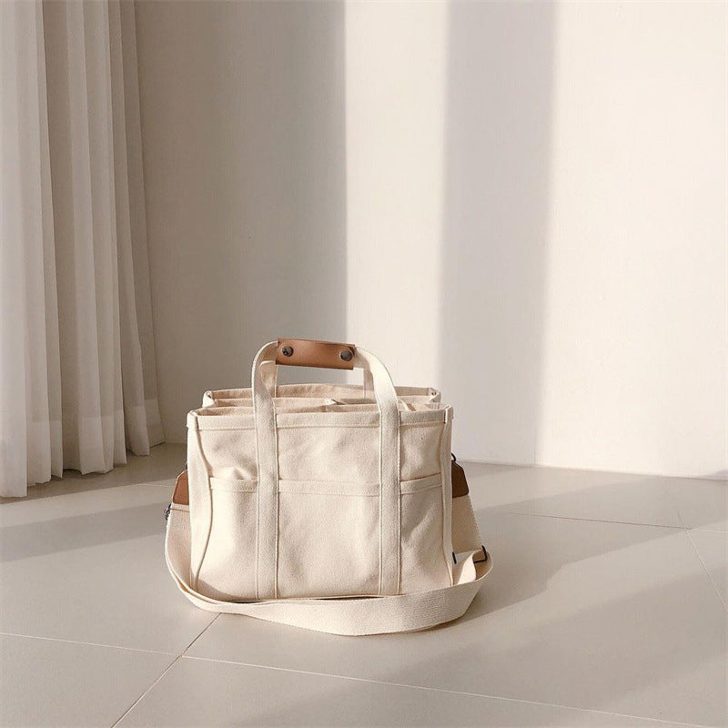 Norvo | Solid Color Canvas Shopper Bag