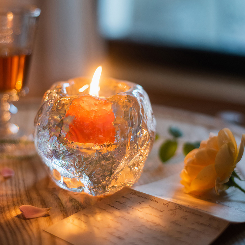 Norvo | Glass Tealight Holder – Dekorativt Lysestake laget av Klart Glass for Koselig Belysning