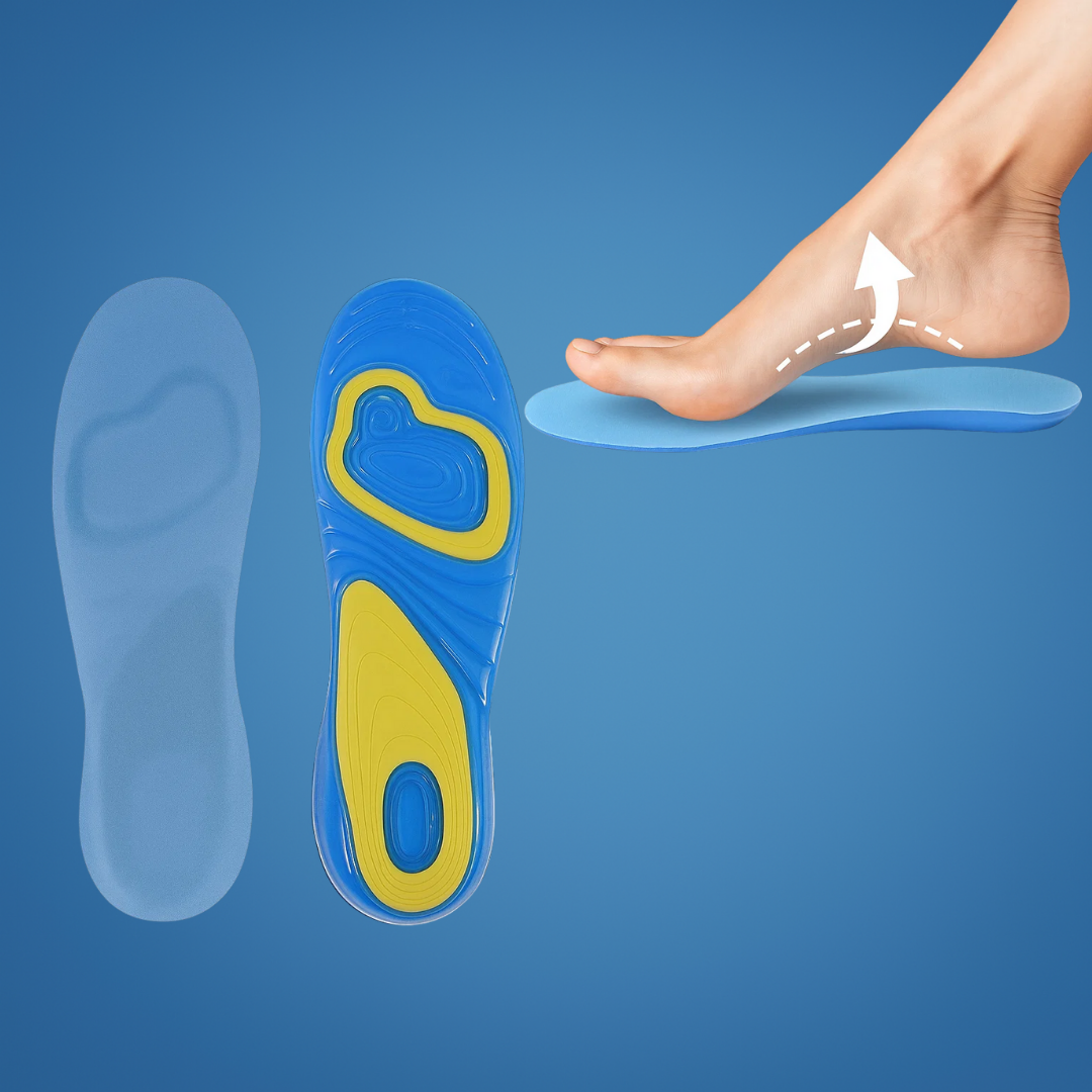 Plantar fasciitt lindring – Selvheftende gelpute – Hverdagskomfort for flate føtter Norvo