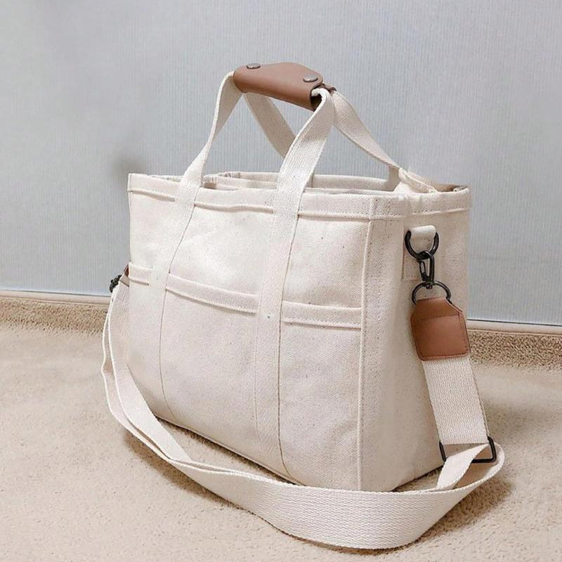 Norvo | Solid Color Canvas Shopper Bag