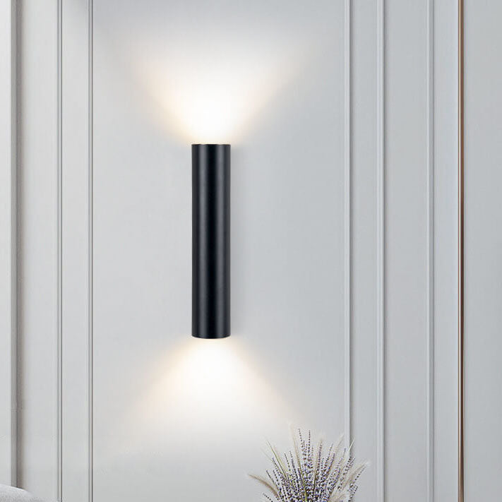 Garduru sylinderformet vegglampe i aluminium | 2 pærer | Moderne design | Innendørs og utendørs