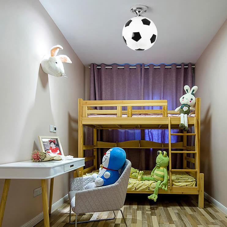 Norvo | SportLume Kreativ Taklampe | Basketball & Fotball Design | Halvmontert | Glasslampe