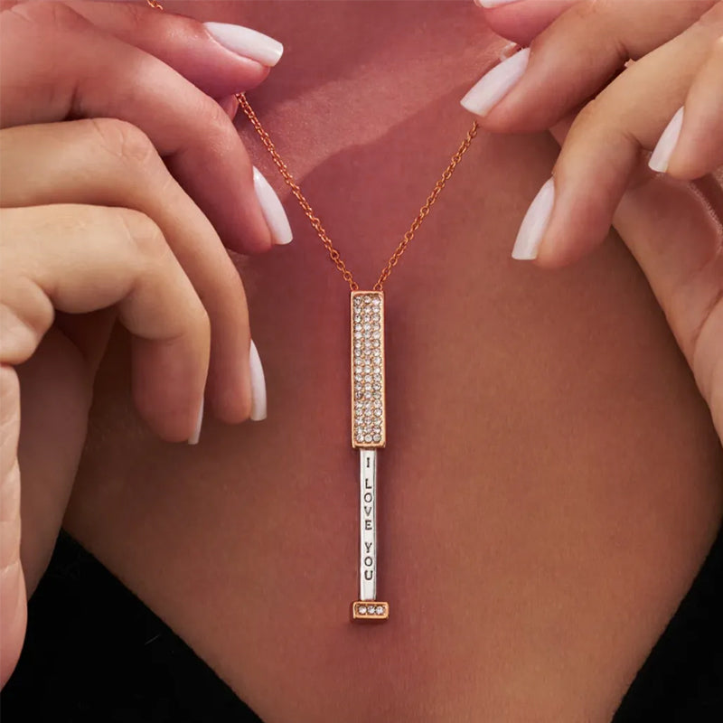 Norvo | Secret I love you message bar necklace