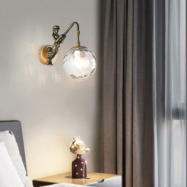 Norvo Vintage Vegglampe | Rustikk Vegglampe med Globe Glass | Unik Dekorativ Belysning