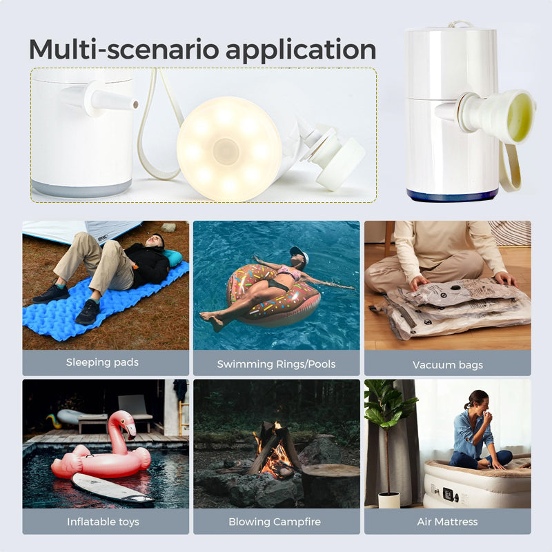 Norvo | Bærbar Luftkompressor + Campinglys