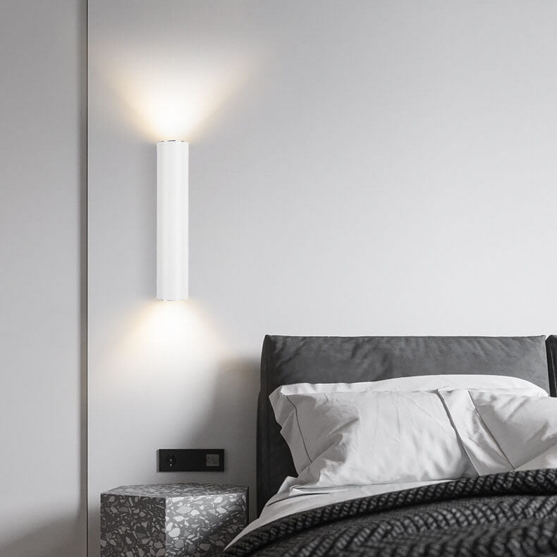 Garduru sylinderformet vegglampe i aluminium | 2 pærer | Moderne design | Innendørs og utendørs