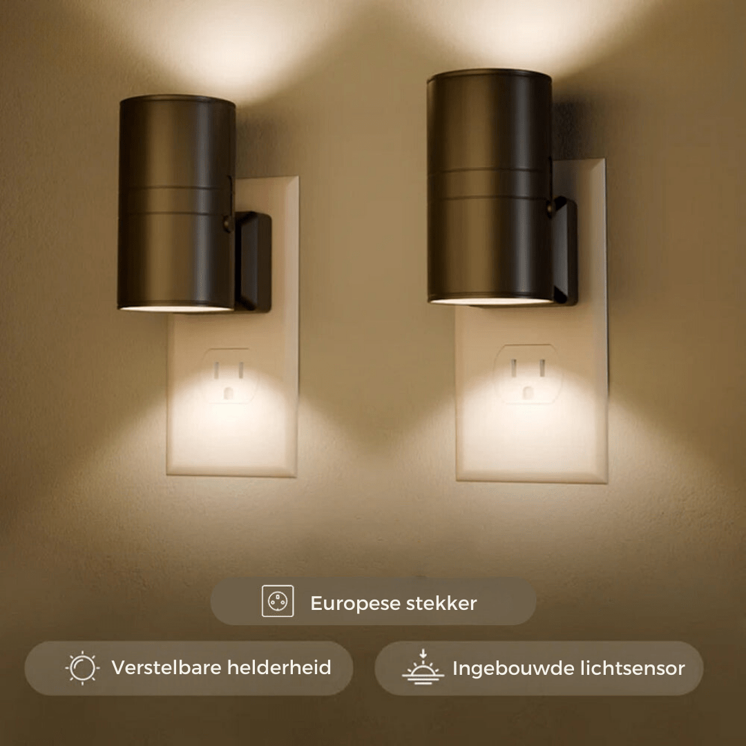 Norvo | Alova LED Plug-In Vegglampe – Dimmbar Sensorlampe for Gang, Trapper & Soverom
