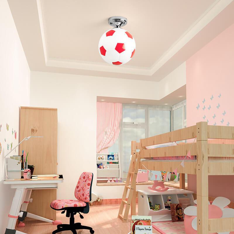 Norvo | SportLume Kreativ Taklampe | Basketball & Fotball Design | Halvmontert | Glasslampe
