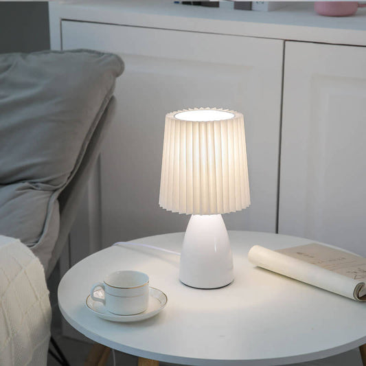 Norvo | Skandinavisk Retro Bordlampe med Foldsøm og Glassbase