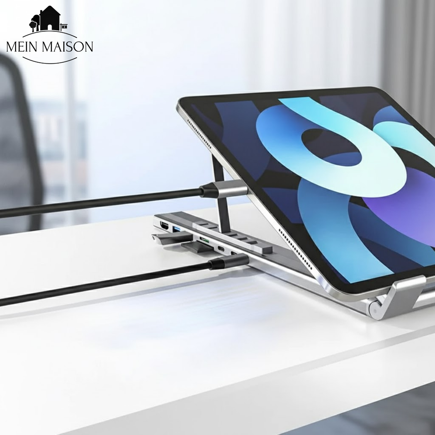 Norvo | ProDock Stand – 8-i-1 Laptop Riser og Hub kombinert!