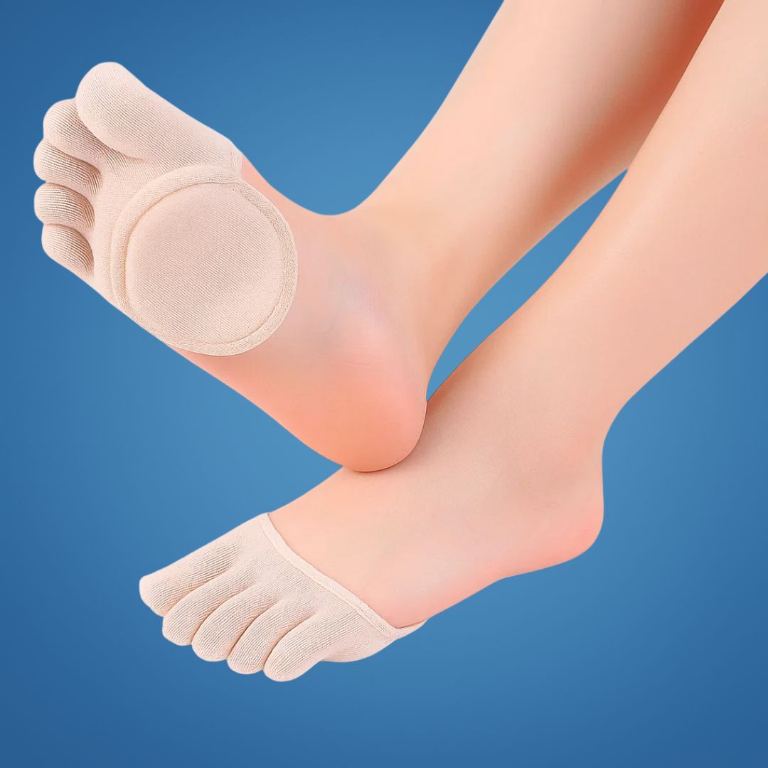 Tå sokker – Polstret forfot – Diskret pustende usynlig stil – Vablingsforebygging – Komfort for arbeid og fritid Norvo