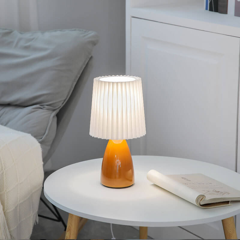 Norvo | Skandinavisk Retro Bordlampe med Foldsøm og Glassbase