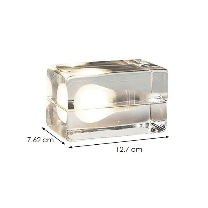 Norvo | BrightCube – Minimalistisk Bordlampe med Transparent Glasskubbe