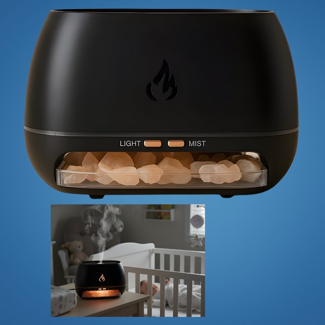 Lindrer tørr luft og hjelper med søvn – Himalaya saltkrystall, stille tåke og beroligende hjemmemiljø velværebolle